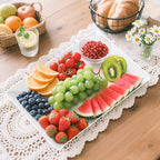 6-Pack Serving Tray for Parties, Serving Platter in 3 Sizes for Entertaining, Camping & Food Display, Plastic Trays for Cookies, Dessert, Stackable Rectangular Platters for Family(White)