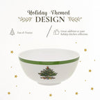 Spode Christmas Tree 6-Inch Melamine Bowls - Set of 4 Festive Bowls for Soup, Dessert, Holiday Dishes - Durable, Dishwasher Safe - Versatile Tableware for Indoor, Outdoor Christmas Gatherings