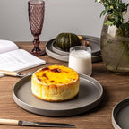 AmorArc Ceramic Dinner Plates Set of 6, 10.0 Inch Matte Stoneware Plates for Kitchen,Modern Flat Dinnerware Dishes Set,Microwave& Dishwasher Safe, Scratch Resistant,Matte Grey