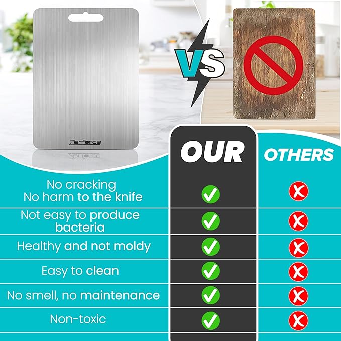 Titanium Cutting Board, Cutting Boards For Kitchen, 1 Pack Double-Sided Food-Grade Titanium Cutting Board For Cutting Meats, Fruits And Vegetables, Perfect Kitchen Gift for Home Cooks (11.81' x 7.87')