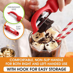 Spring Chef Professional Red Swivel Vegetable Peeler for Kitchen, Stainless Steel Potato Peelers with Soft Grip Handle, Perfect for Peeling Apple, Veggie, Fruit, Carrot, Dishwasher Safe - Set of 2