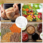 2 Pieces Square Food Storage Containers Polycarbonate Clear food Container with Lid Commercial Storage with Graduations for Commercial Kitchen Dough Marinating Meat(White,12 Qt)