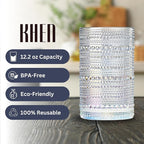 Hobnail Beaded Highball Drinking Tumbler Glasses | Set of 6 | Clear, Vintage Bubble Design Whiskey Glassware, Old-Fashioned, Embossed Design, Water, Wine, Cocktail Embossed Heavy Glass, Rocks Glass