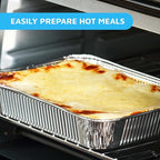 MontoPack Aluminum Foil Pans Half Size Roasting Chafing Pan | Bulk 10 Pack of 9x13 Tins for Cooking, Baking & Catering | Heavy Duty Disposable Cookware Steam Table Trays for Buffet & Food Prepping