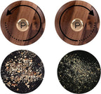 Salt and Pepper Mill Set, Adjustable Ceramic Grinder Salt Mill, Stainless Steel Grinder Pepper Mill, Acacia Wood, 32 cm / 12 inch Height, Bottom Dia 6cm (Tray is NOT Included)