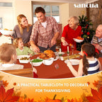 sancua Fall Tablecloth Rectangle - 60 x 84 Inch Burnt Orange - Stain and Wrinkle Resistant Polyester Fabric Table Cloth, Thanksgiving Table Cover for Dining Buffet Parties, Rust, Pumpkin Orange