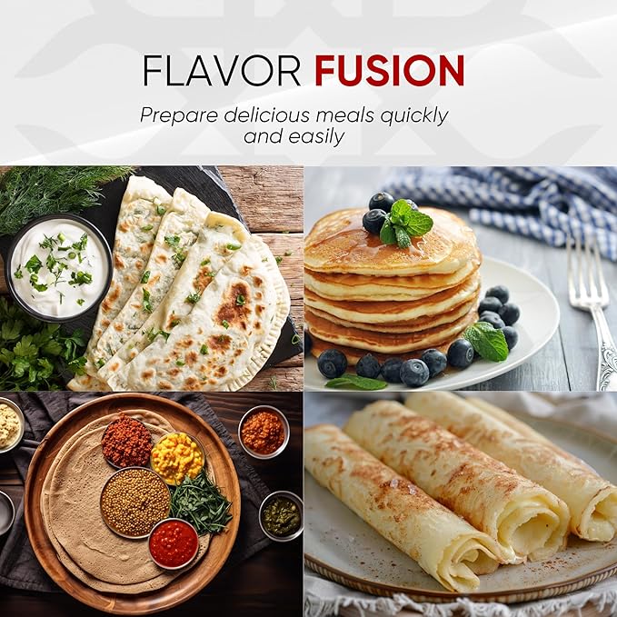 Ethniq 16" Electric Griddle for Ethiopian Injera, Somalian Anjero, Crepe, Lefse, Mogogo, Mitad, Pancake Teff Maker - Adjustable Digital Heat Control - Non-Stick Surface - Even Heat Distribution