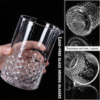 2 Pcs Cocktail Mixing,Crystal Glass Engraved Cocktail Stirring Glasses,24oz Drink Stirring,Thick Weighted Bottom,Professional Bartender's Mixer Glasses,Bar Tools.