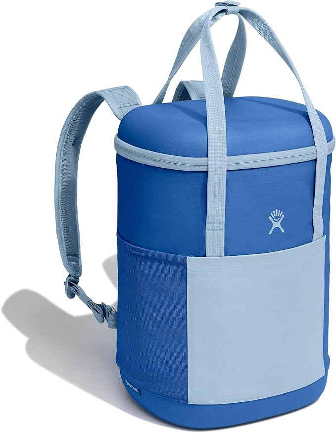 Hydro Flask Cooler Backpack for Beverages - Insulated Soft Travel Lunch Bag - 20 L Capacity in Cascade and Surf Blue