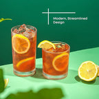 JoyJolt Alain Drinking Glasses Set of 8 Glass Tumblers. Highball 14oz Bar Glasses and Lowball 10oz Rocks Glasses Set. Cocktail, Juice, Whiskey Glasses or Water Glasses. Kitchen or Bar Glassware Set