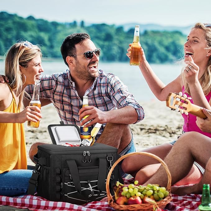 Maelstrom Soft Sided Cooler Bag, 30/40 Can Collapsible Insulated Ice Chest, Large Leakproof Camping & Travel Cooler for Kayaking & Beach