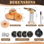 Cocktail Smoker Kit – Drink Smoker Bartender Kit with Torch, Sphere Ice Molds, Aromatic Wood Chips – Professional Bourbon Smoker Kit for Cocktails, Whiskey. Butane not Included
