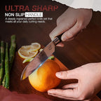 8 PC Chef Knives - High Carbon Stainless Steel Knives With Pakkawood Handles - Magnetic Strip Holder Included - Japanese Knife Set - Home & Professional Chef's Knife Set