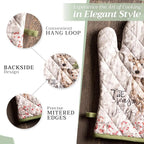 Maison d' Hermine Oven Gloves 100% Cotton Oven Mitt 7" x 13" with Loop Heat Resistant, BBQ, Cooking Gloves, Baking, Grilling, Kitchen, Handling Hot Pans (Pack of 1, Mountain Life)