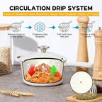 Onader 1QT Sauce Pan, Enameled Cast Iron Saucepan Dutch Oven Pot with Lid, Small Cooking Sauce Pot, Nonstick & Oven Safe – White