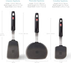 DI ORO Silicone Turner Spatula Set - Forever Warranty - Kitchen Spatulas for Nonstick Cookware - 600°F Heat-Resistant & BPA Free - Flexible & Thin Flippers for Turning Eggs & Pancakes (6 Piece, Black)
