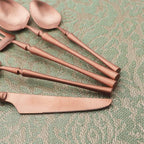 Gugrida Unique Flatware Set - 5 Piece Iridescent Silverware Sets | 18/10 Stainless Steel Reusable Cutlery Set | Luxury Rose Gold Utensils Service For 1 with Dessert Fork, Knife, Spoon, Dinner Fork
