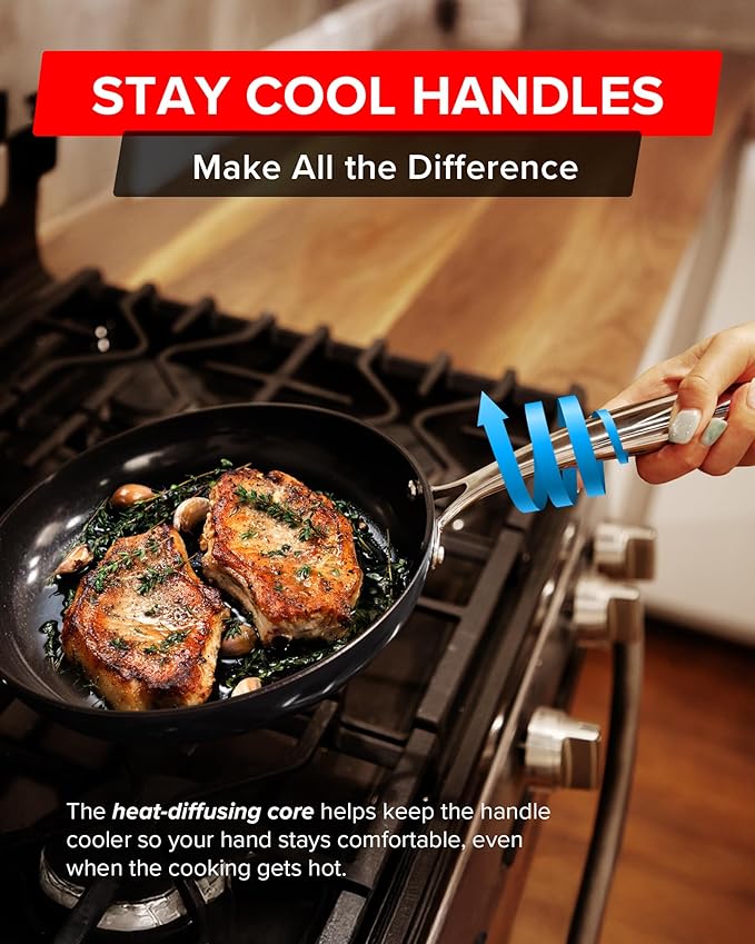 Nuwave Lux 13-Piece Premium Cookware Collection, Next-Generation G11 Duralon Blue Ceramic Nonstick, Ultra Durable, PFAS-Free, Lightweight & Works on All Cooktops