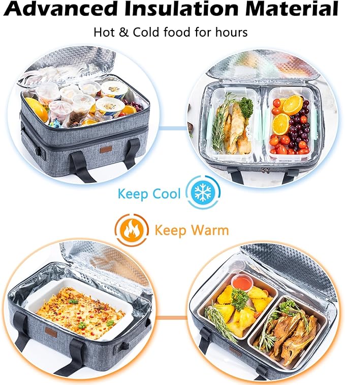 BAGSPRITE Expandable Insulated Casserole Carrier for Hot or Cold Food, Casserole Dish Carrying Case,Thermal Lasanga Lugger Tote for Pockluck, Parties, Picnic, Fits 9" x 13" Baking Dish,