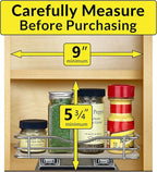 LYNK PROFESSIONAL® Pull Out Spice Rack Organizer for Inside Kitchen Cabinets - 8-1/4 inch Wide - Slide Out Drawer – Chrome Sliding Spice Cabinet Organization Shelf Racks - 1 Tier