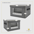 HOMELUX THEORY Plate Storage Box, 2pc 12"x8" Ivory Hard Shell China Storage Containers, Kitchen Storage Bins With Lids, Heavy Duty Moving Box with Handles for Dishes, Dinner Plate & Dinnerware