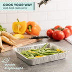 PLASTICPRO 20 Pack Disposable Aluminum Grill Liners Toppers Aluminum Foil Broiler Pans Durable Ribbed Grill Drip Pans 8.5x7