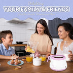 Candy and Chocolate Melting Pot with 2 Pots, Mini Electric Fondue Pot, Melts Candy Chocolate in a Couple of Minutes, Ideal for Cake Pops Cookies Cakes, 2.5 Cups, Pink