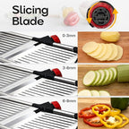 X Home Adjustable Mandoline Slicer for Kitchen, Stainless Steel Food Slicer, Vegetable Slicer for Cucumber, Potato, Carrot, Onion, Cleaning Brush & Food Pusher Included, Easy to Use & Clean