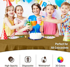 12-Pack Premium Plastic Tablecloth 84in. Round Table Cover - Gold