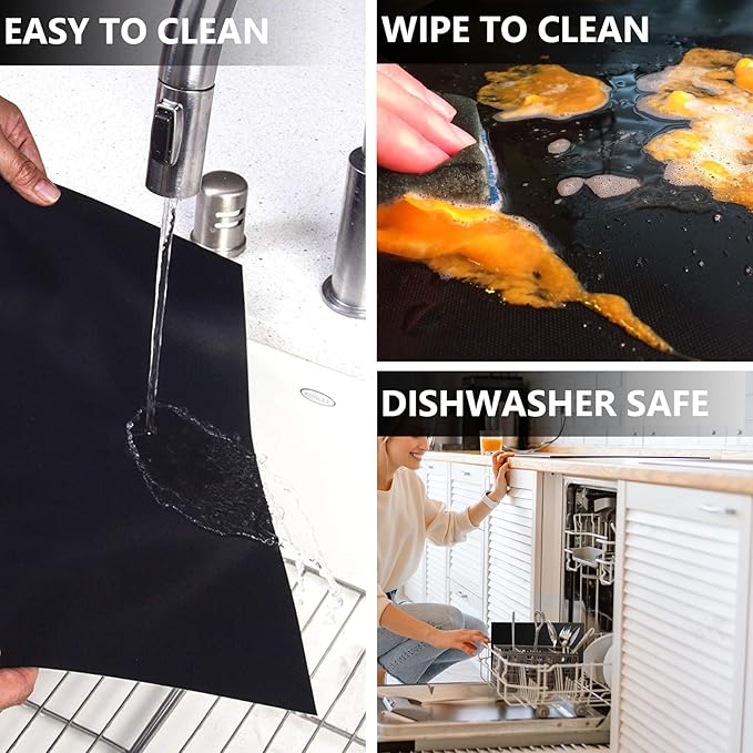 Oven Liners for Bottom of Oven/Electric Oven/Gas Oven/Toaster Oven,Nonstick Oven Mat for Bottom of Oven Heavy Duty Resuable Oven Protector BPA&PFOA Free Baking Cooking Supplies,3 Pack,16x20 IN