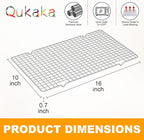 2PCS Cooling Racks for Cooking and Baking - 10" x 16"Heavy Duty Stainless Steel Wire Rack for Baking, Grilling, Roasting - Oven & Dishwasher Safe - Fits Half Sheet Pan（Silver）