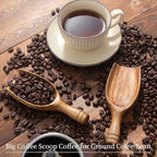 Large Wooden Coffee Scoop, 4pcs Coffee Scoops for Big Jars Canisters, Acacia Wood Ground Coffee Shovel Scooper Multipurpose, Kitchen Scooping Tool Beans Salts Spice Powder Tea Shovels
