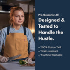 hedley & bennett Crossback Apron - Crossback Chef Apron with Pockets - 100% Cotton Twill, 8oz - Midnight Blue