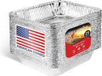 Stock Your Home Aluminum 9x13 Disposable Foil (25 Pack) – Half Size Deep Steam Table for Cooking, Heating, Storing, Prepping Food