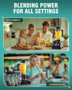 WantJoin Professional Blender, ETL listed 68oz Commercial Blender for kitchen Max 1800W High Power Home and Commercial with Timer, Smoothie Maker 2200ml for Crushing Ice, Frozen Dessert, Soup,fish