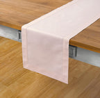 Solino Home Pink Table Runner 36 Inches - Cotton Linen Hemstitch Coffee Table Runner 14 x 36 Inch Ideal for Dresser Tables - Summer, Fall, Autumn, Halloween