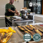 Ultra Cuisine Stainless Steel 8.5 x 12-inch Cooling and Baking Rack - Oven-Safe - Dishwasher-Safe - Heavy Duty - Tight Wire Bake for Oven Cooking - Quarter Sheet Pan - Ideal as Roasting Rack