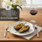 Engraved Silverware Set for 12 | 18/10 Stainless Steel Flatware with Mirror Finish and Engraved Handles | Heavy-Duty, Dishwasher Safe, Built to Last (60-Piece, Mezzano Engraved)