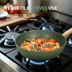 MAISON ARTS 30 Piece Pots and Pans Set Non Stick, Kitchen Cookware & Bakeware Sets with Nonstick Granite Coating, Baking Tray, Frying Pan and Saucepan, Green