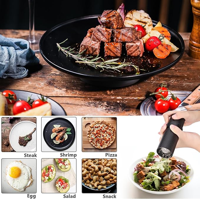 Heavy Duty Manual Pepper Grinder with More Pepper Output, Professional Grade Pepper Mill Refillable Set and Coarseness Can Be Adjusted Externally