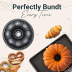 Carbon Steel 10 Inch Tube Pan - Heavy Duty Round Fluted Cake Pans with Nonstick Coating for Baking Cakes, Pound Cakes, 12 Cups