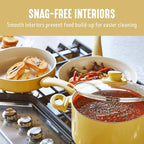 GreenLife 16 Piece Nonstick Cookware Set, Soft Grip Non-Toxic PFAS-Free Ceramic Pots & Pans, Dishwasher & Oven Safe, Frying, Sauce, Saute, Utensils, Glass Lids, Stay-Cool Handles, Wobble Free, Yellow