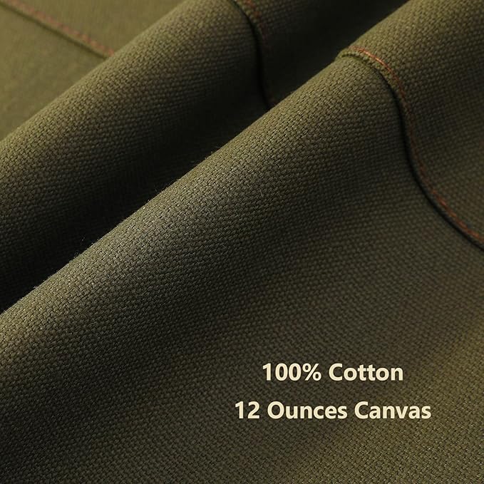 AFUN Chef Aprons for Women Men with Large Pockets, Cotton Canvas Cross Back Water Repellent Work Apron, Size M to XXL (Greygreen)