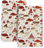 Mushroom Dish Towels for Drying Dishes, Absorbent Decorative Kitchen Towels, Cute Hand Towels Tea Tewels for Kitchen Baking Bar Bathroom Decoration,Mushroom Gifts for Women