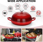 Bread Oven for Sourdough (5.5 QT), Joyfair Enamaled Cast Iron Bread Dutch Oven with Lid, Sourdough Bread Baking Pan with Heavy Duty Dual Handles, Non-Stick & Even Cooking, Oven-safe up to 500°F, Red