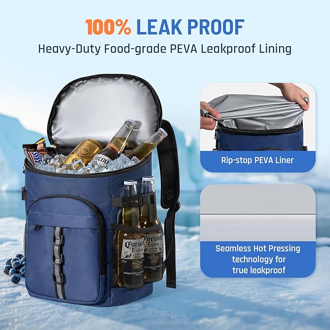 Cooler Backpack, Lightweight and Large Capacity Soft Backpack Cooler, Leak Proof Cooler Bag for Men Women