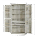 IRONCK Kitchen Pantry Storage Cabinet 72.8" H, 4 Barn Doors with Storage Rack, 4 Adjustable Shelves, Freestanding Cupboard for Dining Room Living Room, Laundry, Rustic Maple