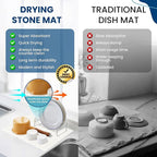 Stone Drying Mat for Kitchen Counter W/ Tote Bag, Large Stone Dish Drying Mat Foldable, Absorbent Diatomaceous Quick Dry Stone Mat Kitchen Dishes Bottles Cups Bathroom Any Countertop 23" x 15.3"