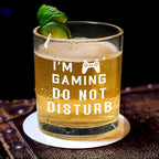 Futtumy Gaming Whiskey Glass for Men Gamer, I'm Gaming Do Not Disturb Whiskey Glass for Gamer, Funny Christmas Gifts Birthday Gifts for Gamers Boyfriend Boy Men Teen, Room Decor for Game Lover, 10 Oz