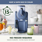 GreenPan Frost Ice Cream Machine & Frozen Drink Maker, Soft Serve, Slushie, Sorbet, Milkshakes & Cocktails, No Freezer Needed, 15-in-1, 7 Textures, Quiet & Rapid, Easy Clean, Family Size, Berry Blue